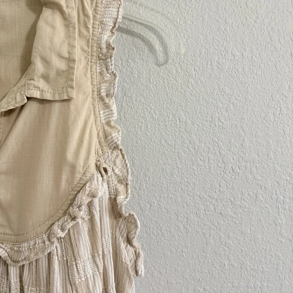 Pilcro Anthropologie Textured Babydoll Tunic Top Large Ruffle Cottagecore Boho - Picture 7 of 14
